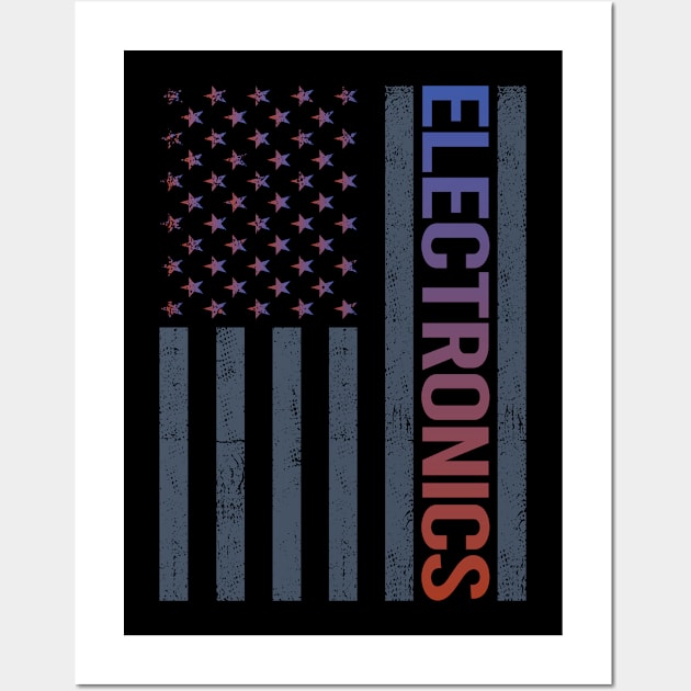 American Flag Electronics Wall Art by tyeshawalthous